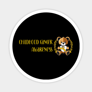 Childhood cancer awareness golden teddy bear Magnet